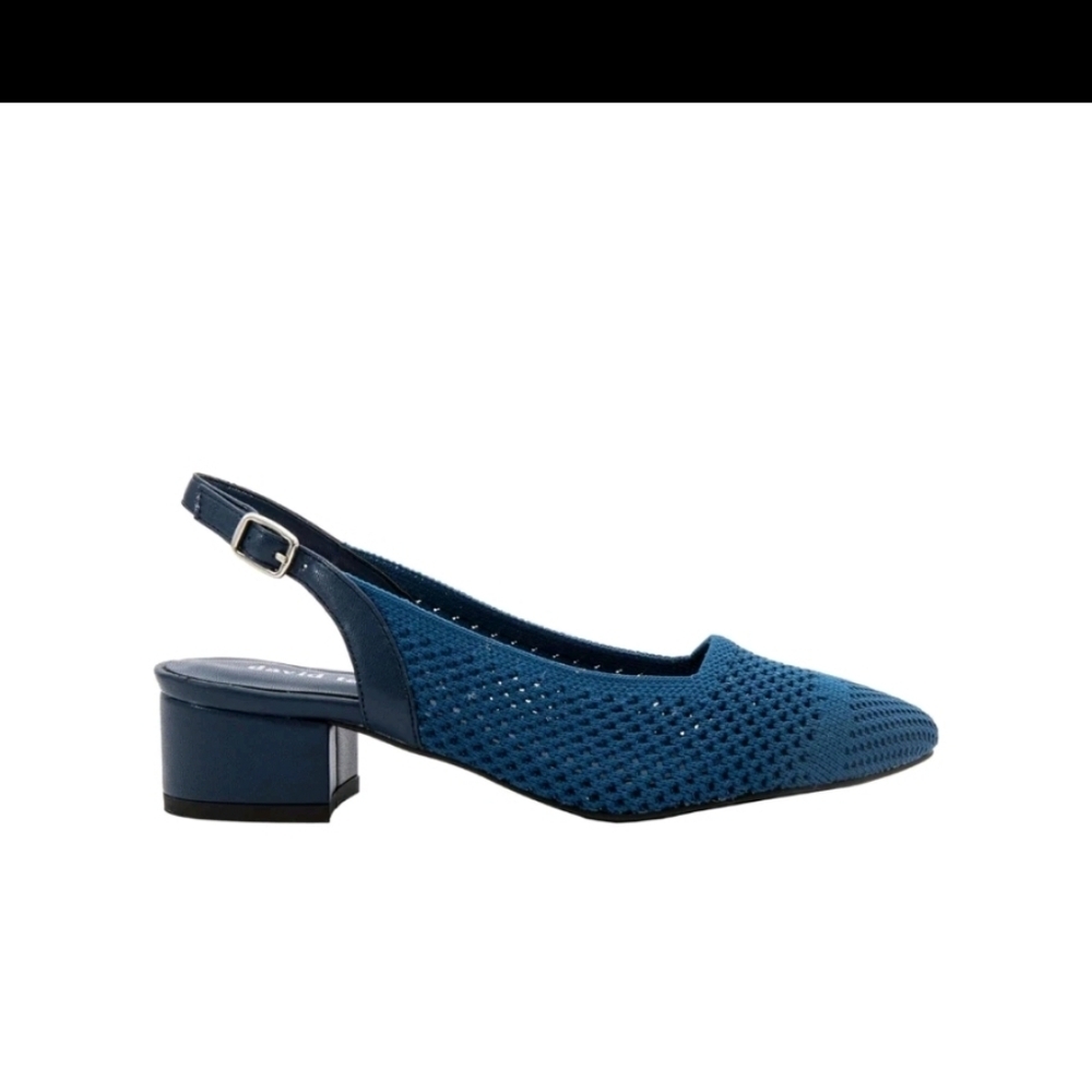 David Tate Women's Glenna Stretched Fabric Slingback Pump - Navy - Picture 7 of 10